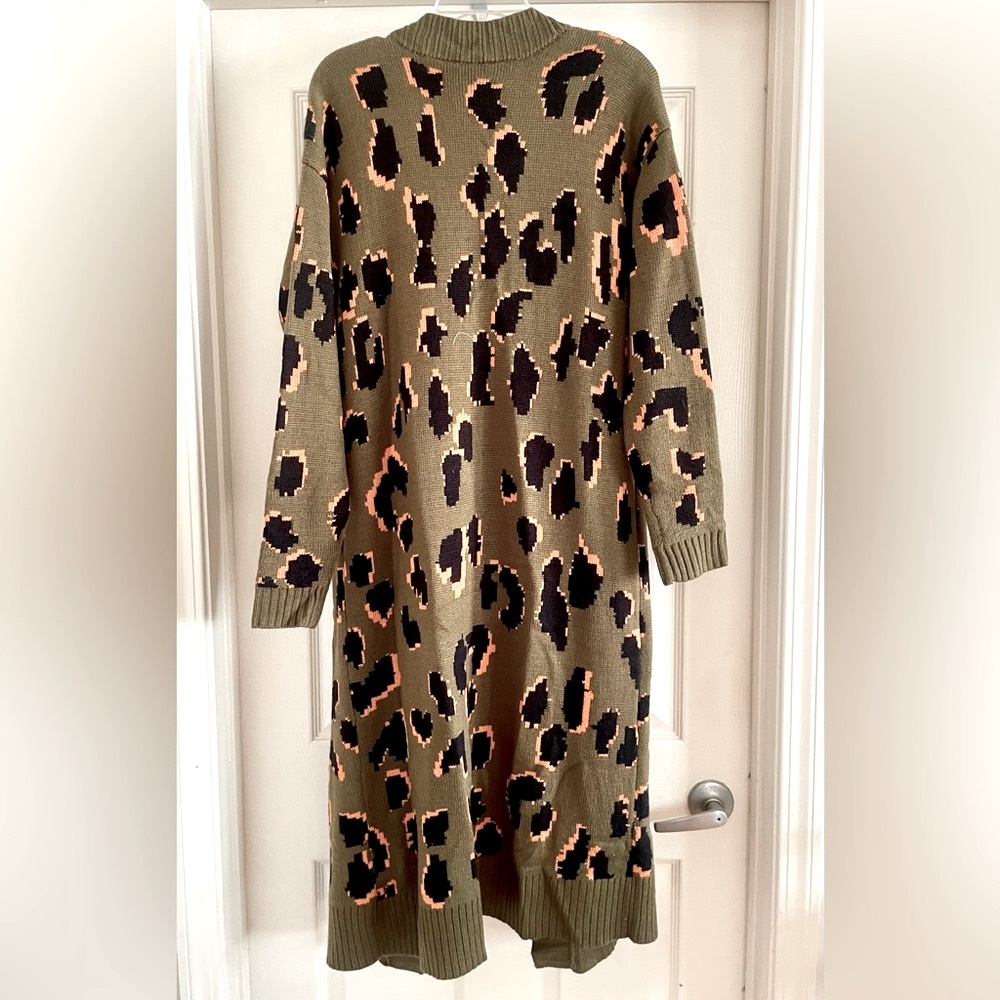 G any Giuliana Leopard Print Cardigan Duster
